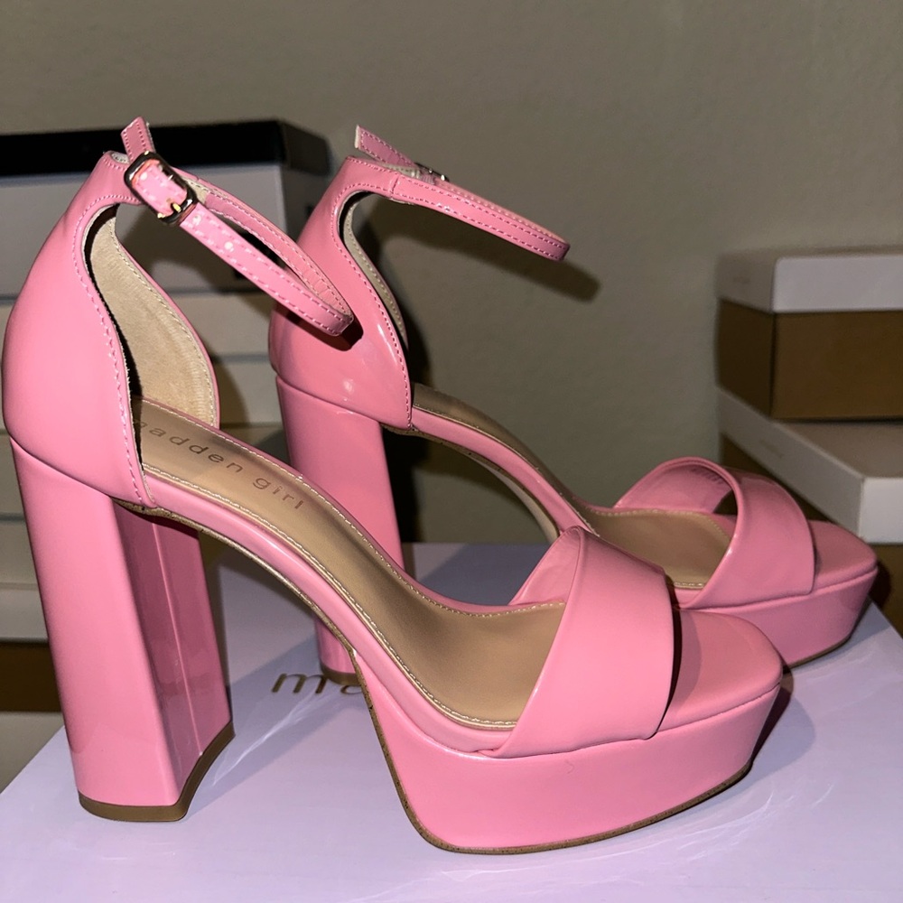 Madden Girl Blush Pink Block Heels